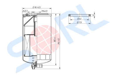 Фильтр топливный M14x1.5 IVECO (H70WK09) SORL