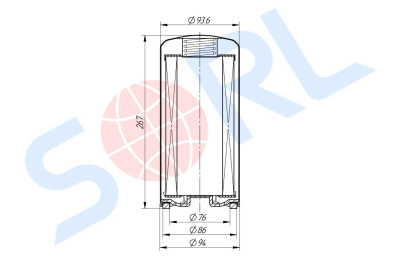 Фильтр топливный 1-14UNS CATERPILLAR (H264WK) SORL