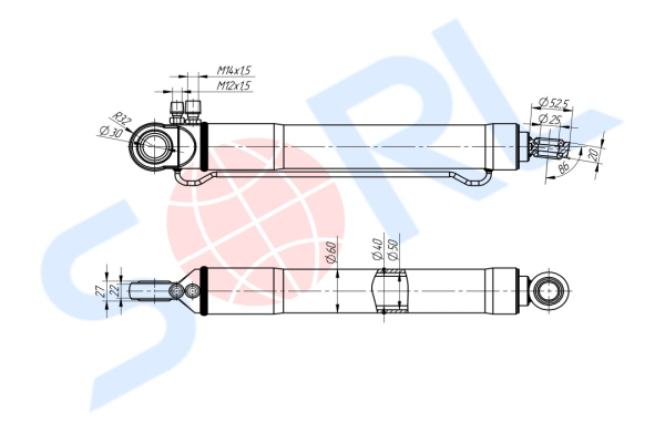 Гидроцилиндр подъема кабины SCANIA 4/P/R/T (1720927) SORL