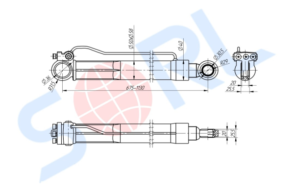 Гидроцилиндр подъема кабины VOLVO FH 12/16 (20922303) SORL