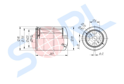 Фильтр топливный M16x1.5 CLAAS, DAF, BAUDOUIN, GENERAL MOTORS, MAN (H18WK04) SORL