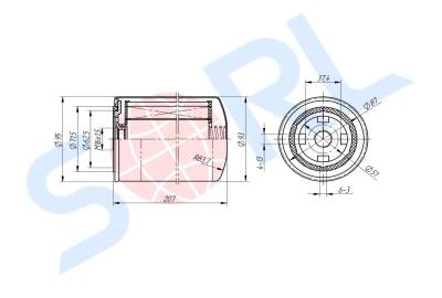 Фильтр топливный M16x1.5 DAF, RENAULT (H18WDK05) SORL