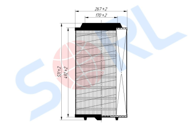 Фильтр воздушный SCANIA, VOLVO, AGCO, RENAULT (E1016L) SORL