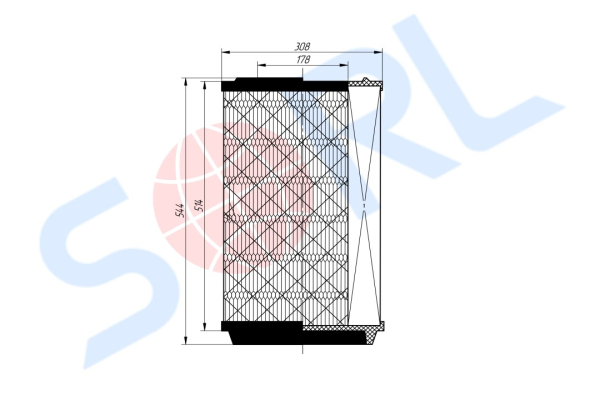 Фильтр воздушный SCANIA (E540L) SORL