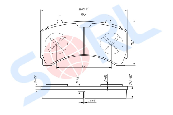 Колодки тормозные дисковые MB, DAF (29244, 29245) SORL