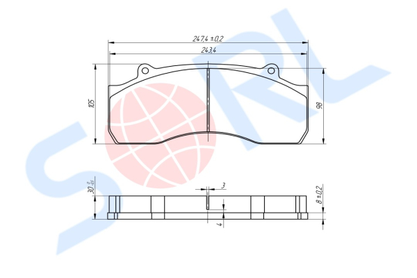 Колодки тормозные дисковые GIGANT, SAE-SMB, SAF, SCANIA (29143) SORL