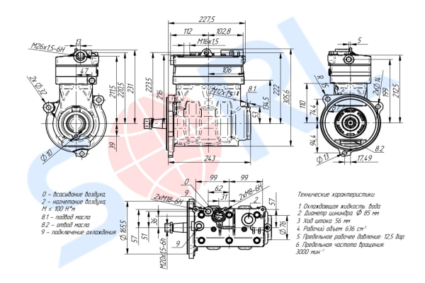 Компрессор 2-х цил. RENAULT, VOLVO (9125120080) SORL