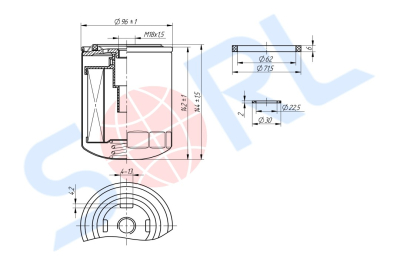 Фильтр топливный M18x1,5 для LIEBHERR (WDK9401) SORL