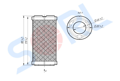 Фильтр воздушный (основной) THERMO KING, CARRIER, CASE, CATERPILLAR (E1505L) SORL