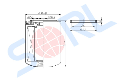 Фильтр топливный 7/8-14 UNF THERMO KING, CARRIER, CATERPILLAR (H194WK) SORL