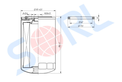 Фильтр топливный M20x1.5 DAF, CLAAS, NEW HOLLAND (H414WK D421) SORL