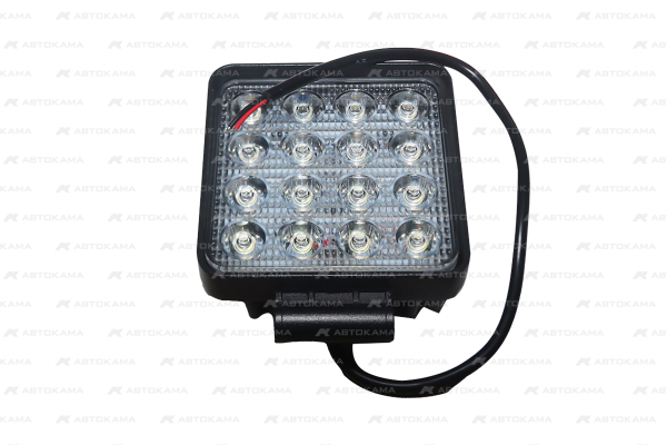 Фара противотуманная квадратная 16 диодов 48 W 12/24 V толщина 55 мм (АвтоЭлектрика)