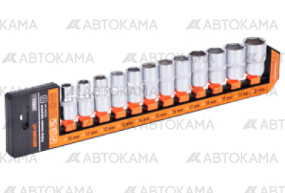 Набор головок 11пр (DR1/2; 6РТ; 10-22мм; холдер) (АвтоDело)