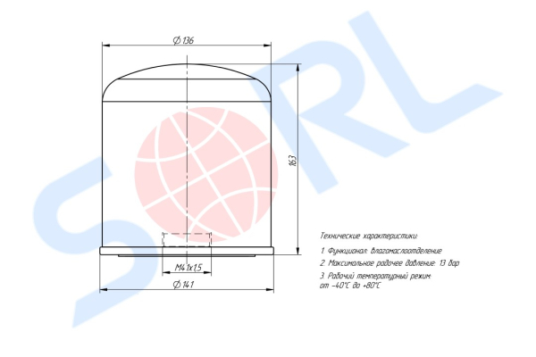 Картридж-фильтр Осушителя MB M41x2 (13 bar) с маслоотделением (4329012512) SORL