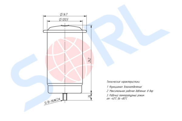 Картридж-фильтр Осушителя AD-9 FREIGHTLINER, INTERNATIONAL (8 bar) (170107796) SORL