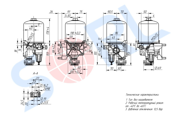 Осушитель воздуха E-APU SCANIA (9325109562) SORL