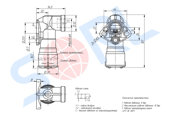 Клапан растормаживания DAF, RENAULT, SCANIA, Schmitz (9630010120) SORL