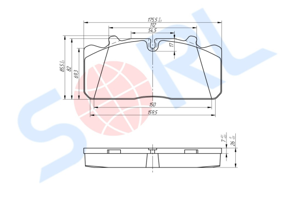 Колодки тормозные дисковые DAF, MAN, RENAULT, Wabco PAN 17 (29088) SORL