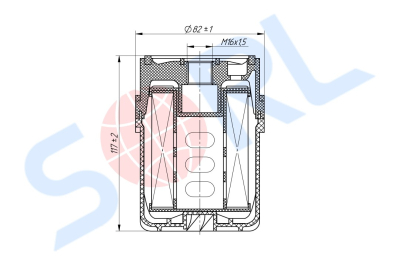 Фильтр топливный M16x1.5 MAN, RENAULT, SCANIA, КАМАЗ CUMMINS (FF42000) SORL