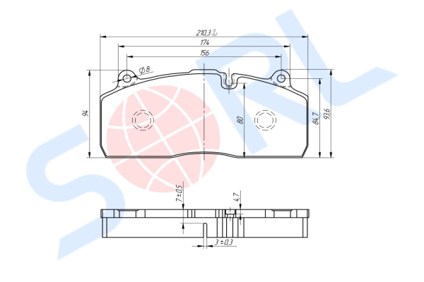 Колодки тормозные дисковые HALDEX SBS2220, SAF B 9-22S (29175) SORL