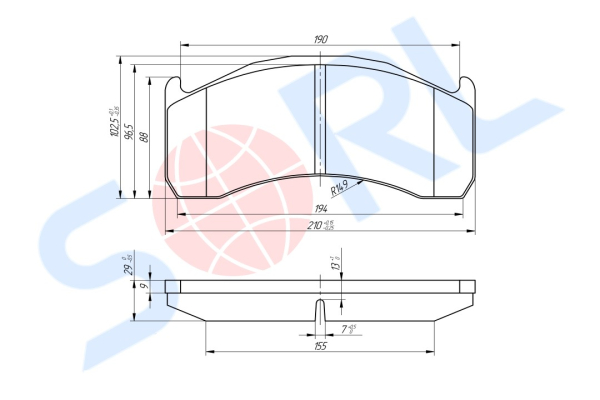 Колодки тормозные дисковые VOLVO (29137) SORL