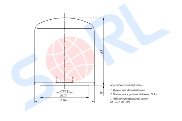 Картридж-фильтр Осушителя M39x1,5 (13 bar) (4324102227) SORL