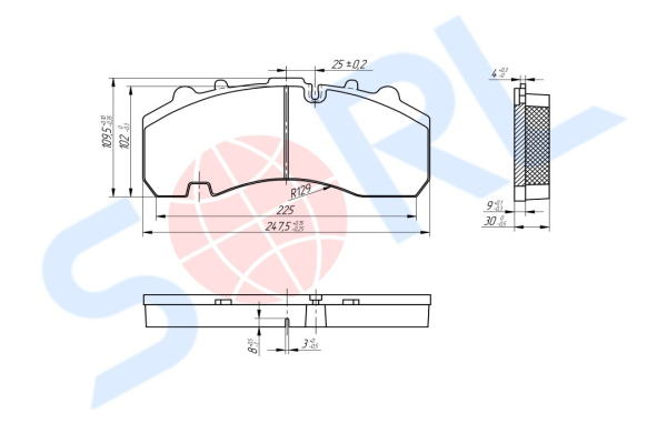 Колодки тормозные дисковые BPW, KNORR SB4345 (29167) SORL