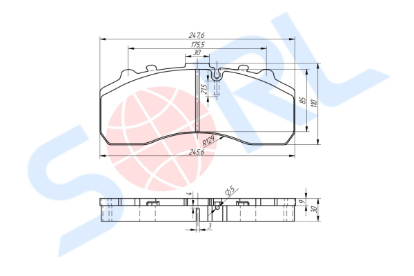 Колодки тормозные дисковые КАМАЗ 5490, BPW, MERCEDES-BENZ, SAF (29087) SORL