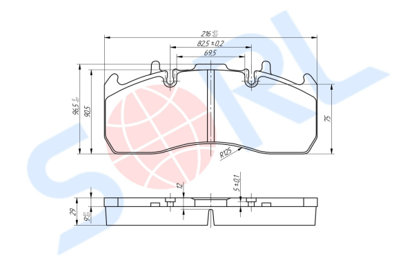 Колодки тормозные дисковые RENAULT, VOLVO (29173, 29203) SORL